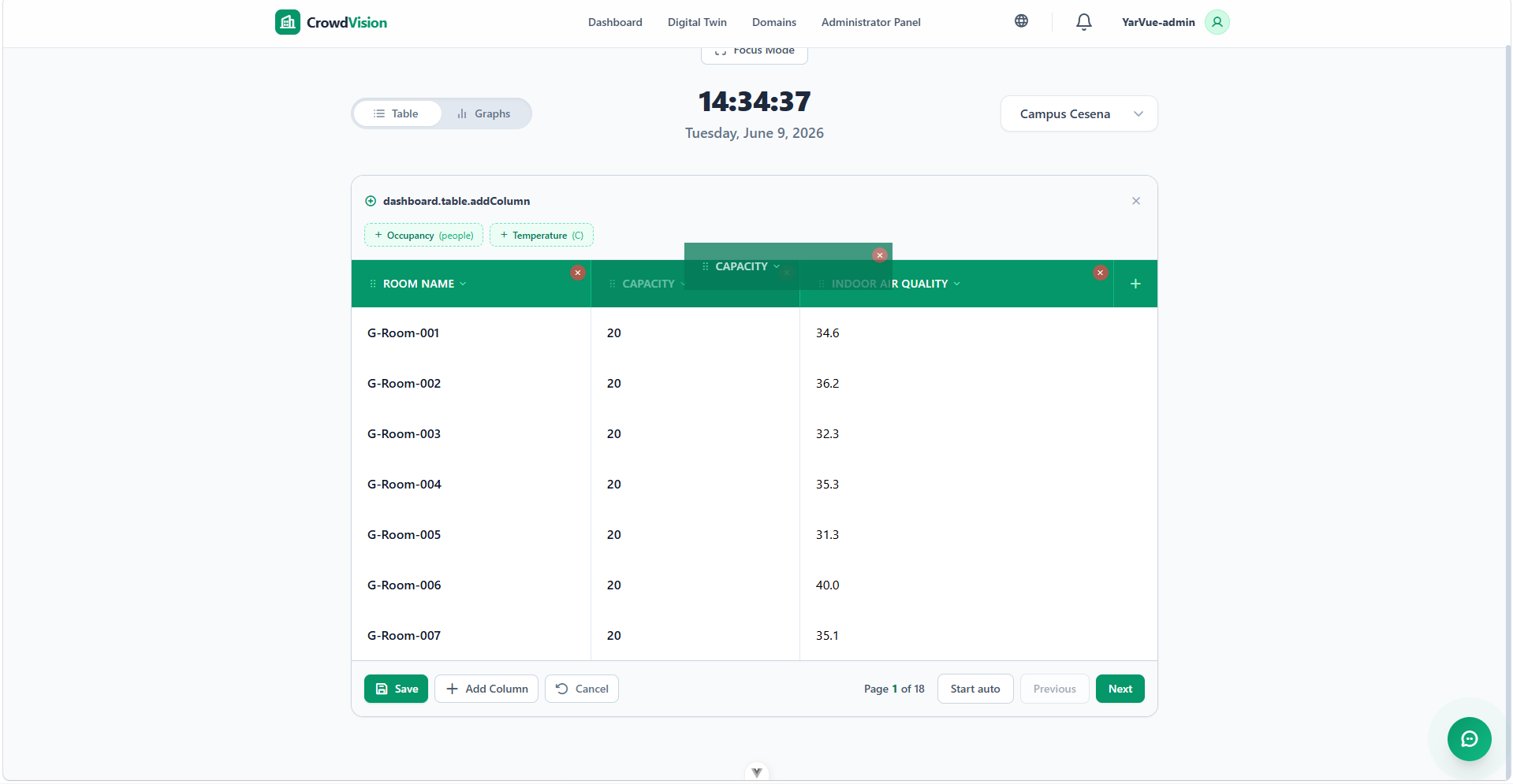 The swap-column dropdown